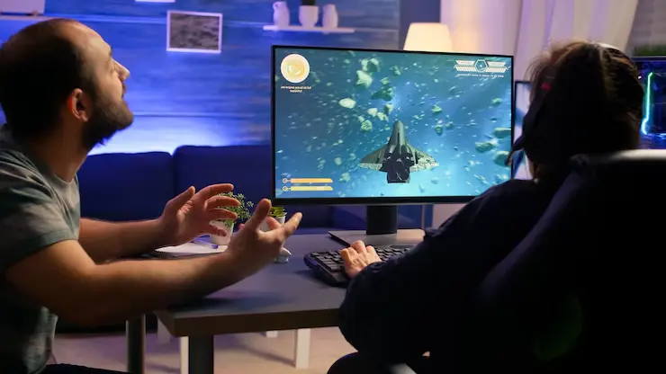 Unreal Engine Game Development Agency collaboration during a spaceship game session