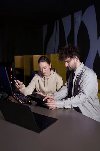 Mobile Game Development Agency France Mobile Game Development Agency in France team collaborating on high-end gaming project for launch