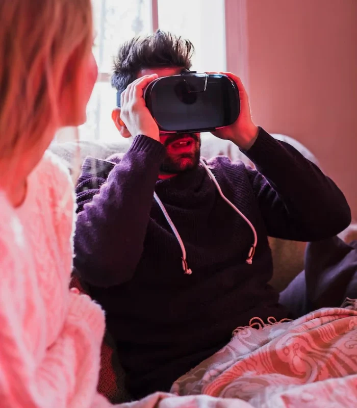 Survival Horror Game Player with 3D Glasses