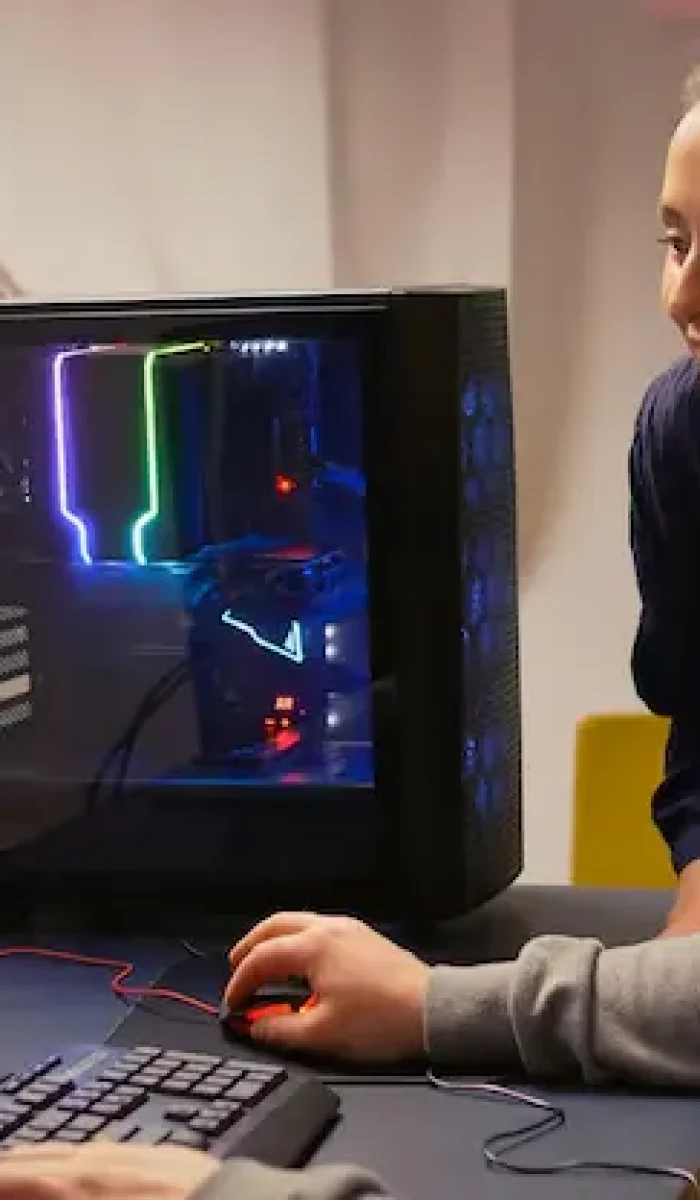 Unity Game Development Agency-powered gaming setup with colorful lights