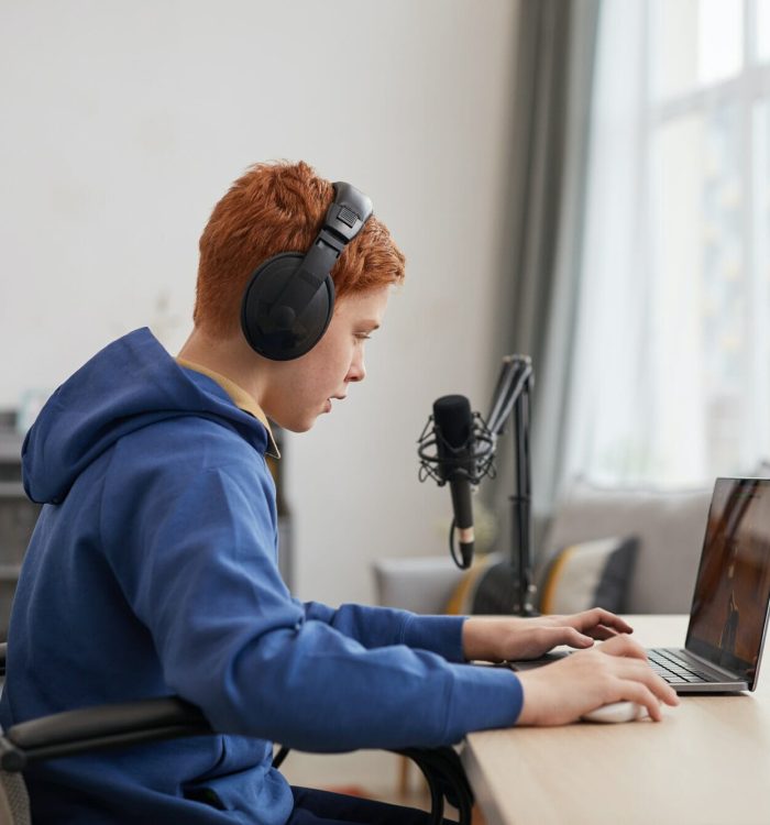 Teenager Playing Video Game Online